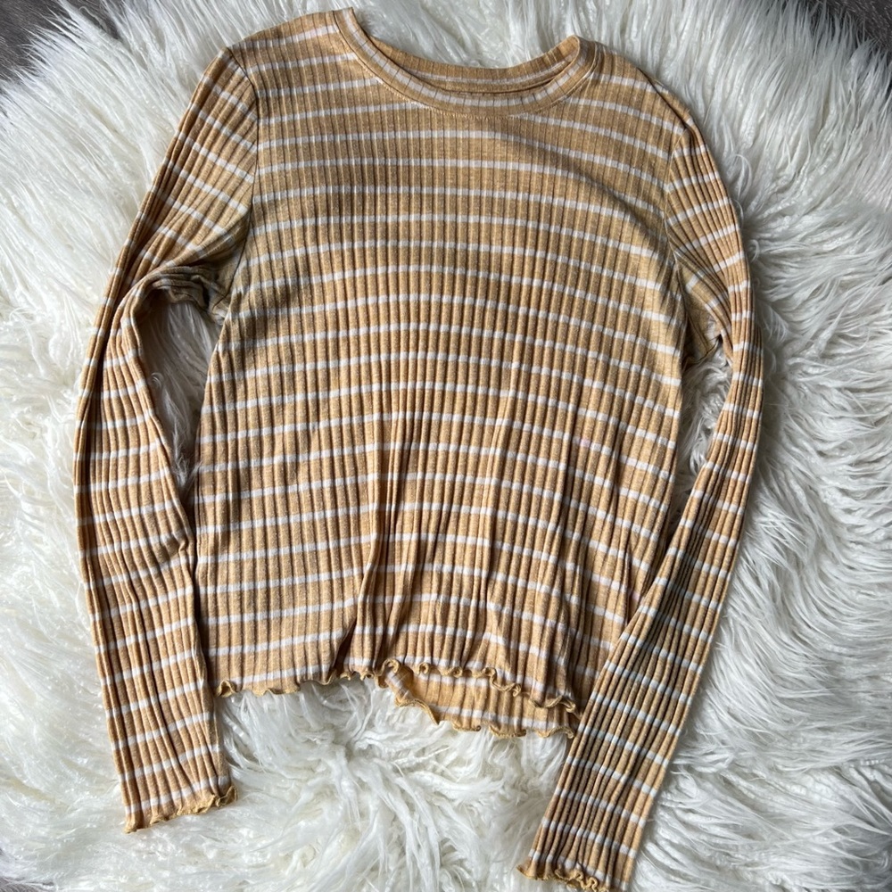 American Eagle Yellow Striped T-Shirt
